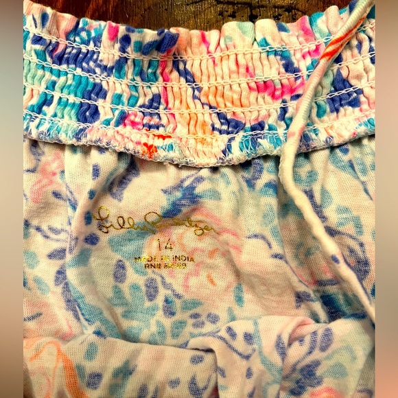 LILY PULITIZER Girls Dorita Seashell off the Shoulder Cotton Dress - Picture 6 of 7